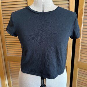 Wild Fable Cropped Black T-Shirt Size XS